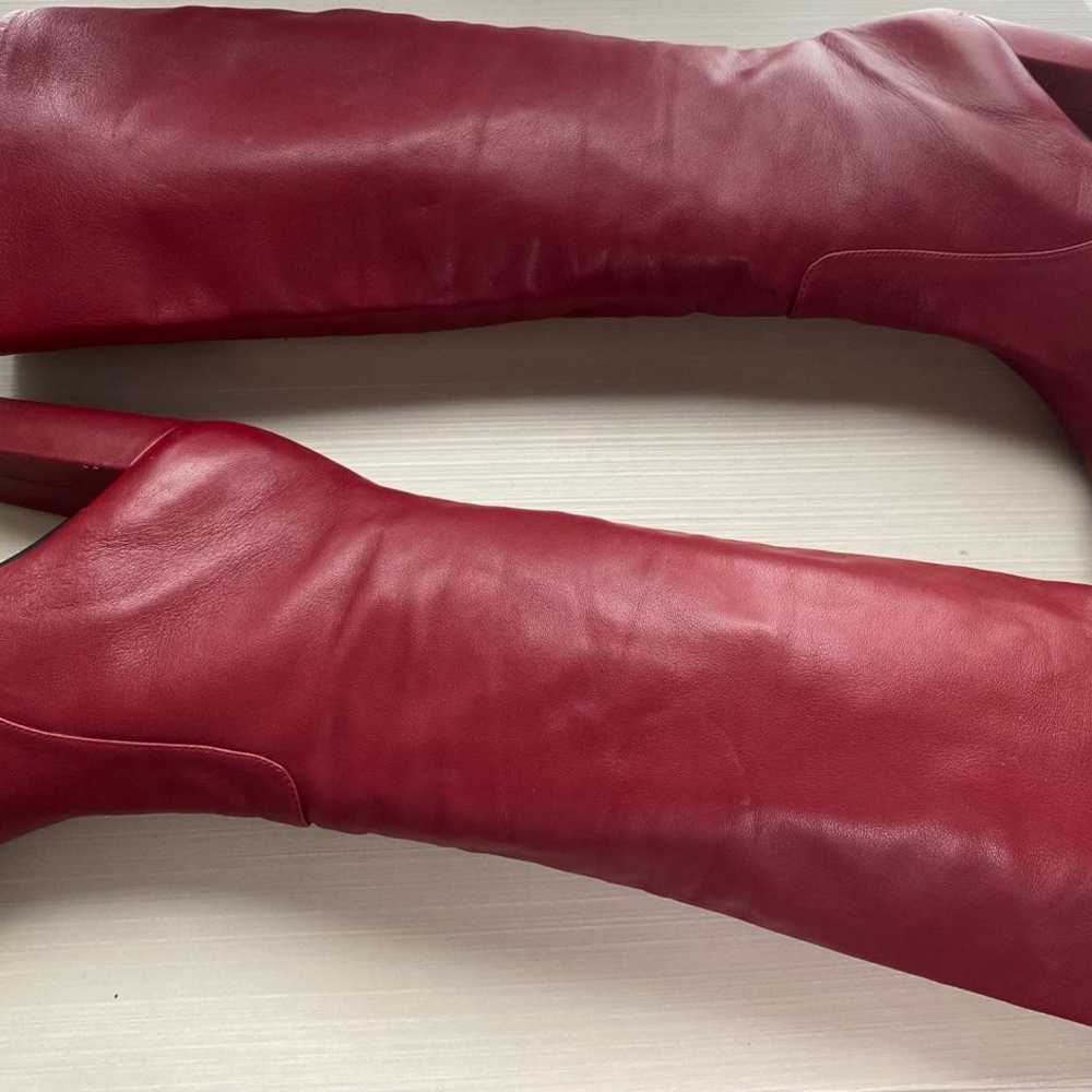 Vince Camuto Leather Burgundy Red Wine Knee High … - image 2