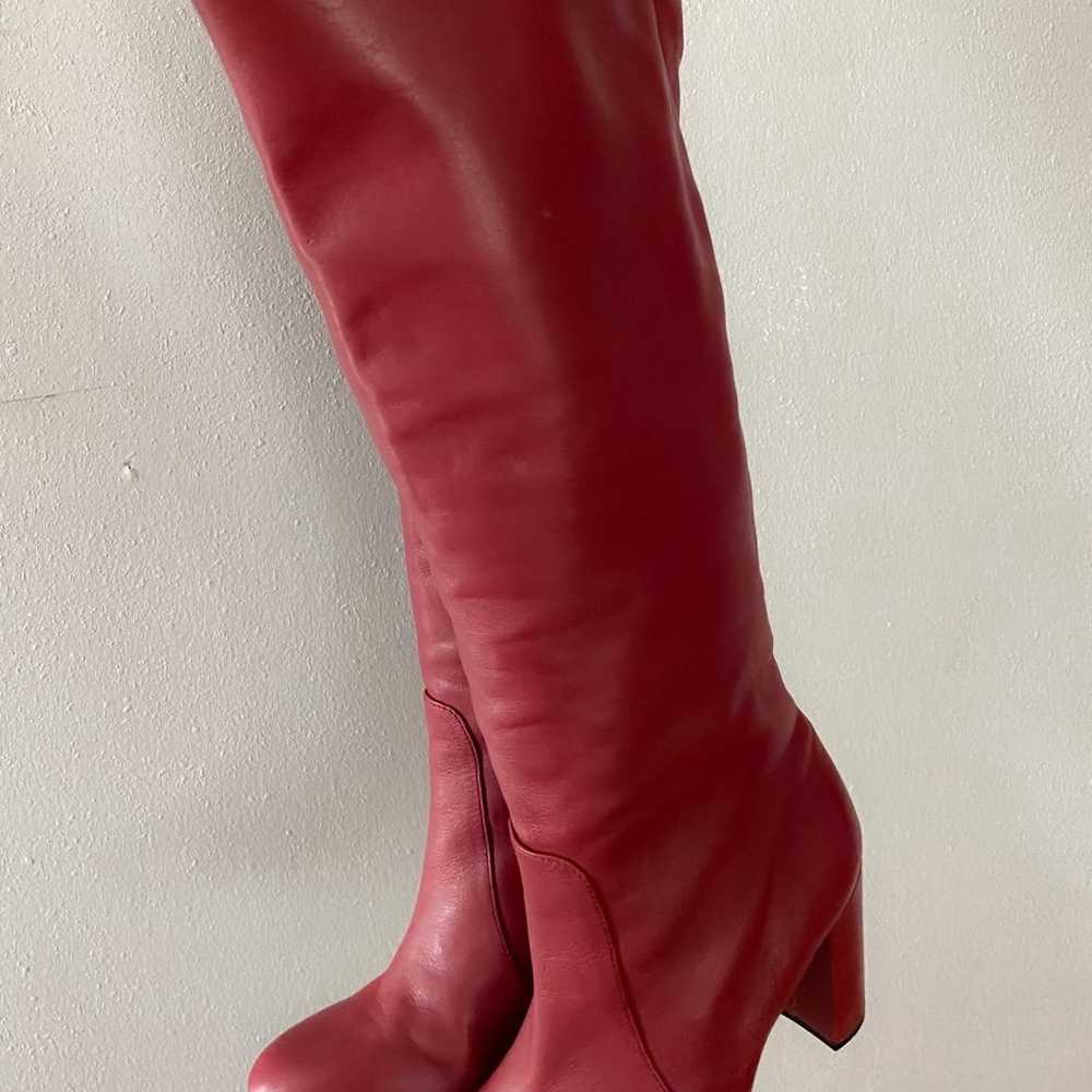 Vince Camuto Leather Burgundy Red Wine Knee High … - image 3