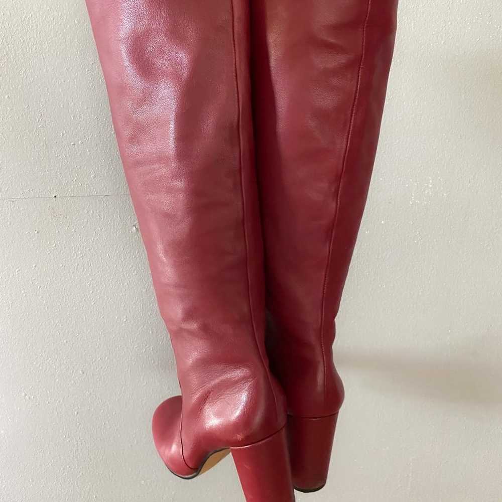 Vince Camuto Leather Burgundy Red Wine Knee High … - image 4