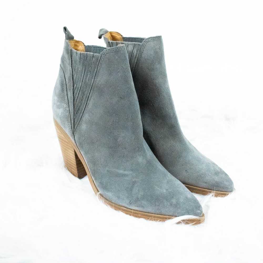 Marc Fisher Gray Suede Leather Chunky Block Heel … - image 4