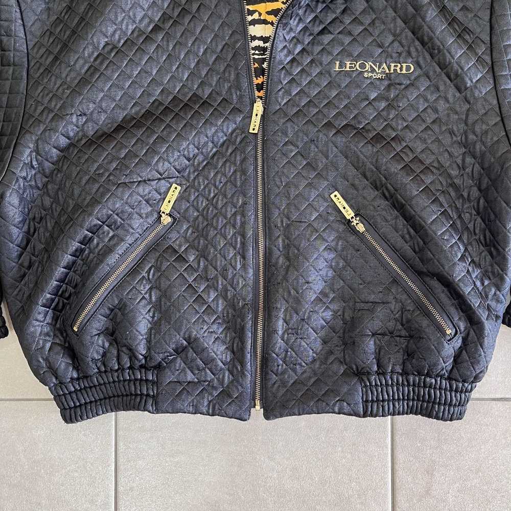 Designer - Vintage Leonard Paris Quilted Bomber J… - image 7