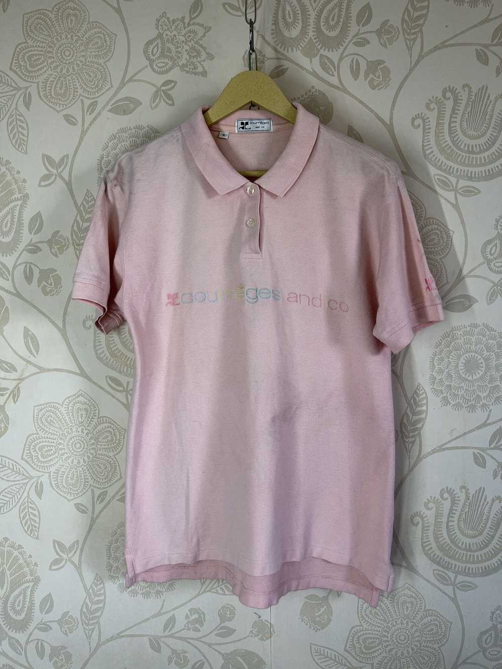 Vintage Courreges Spellout Classic Cut Polo Shirt… - image 3