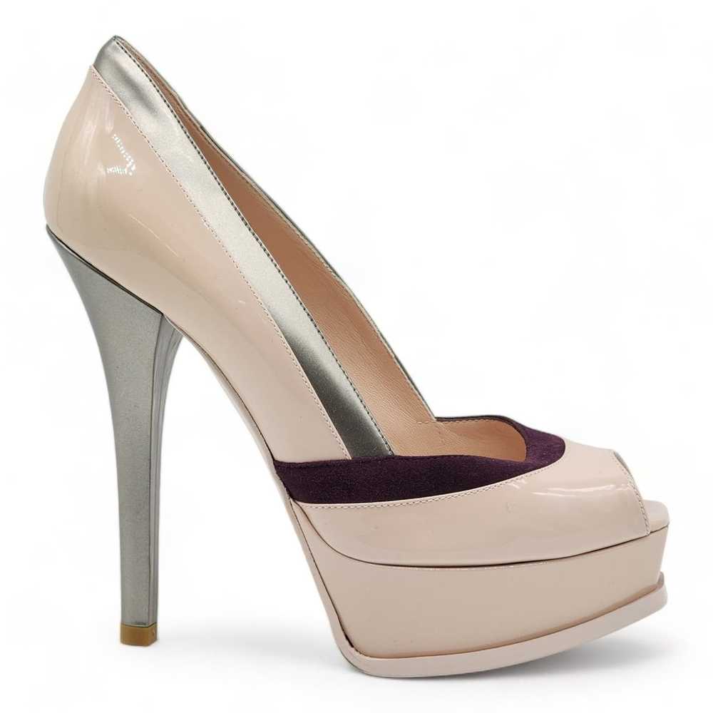 Fendi Colorblock Leather and Metallic Pumps 38.5 - image 3