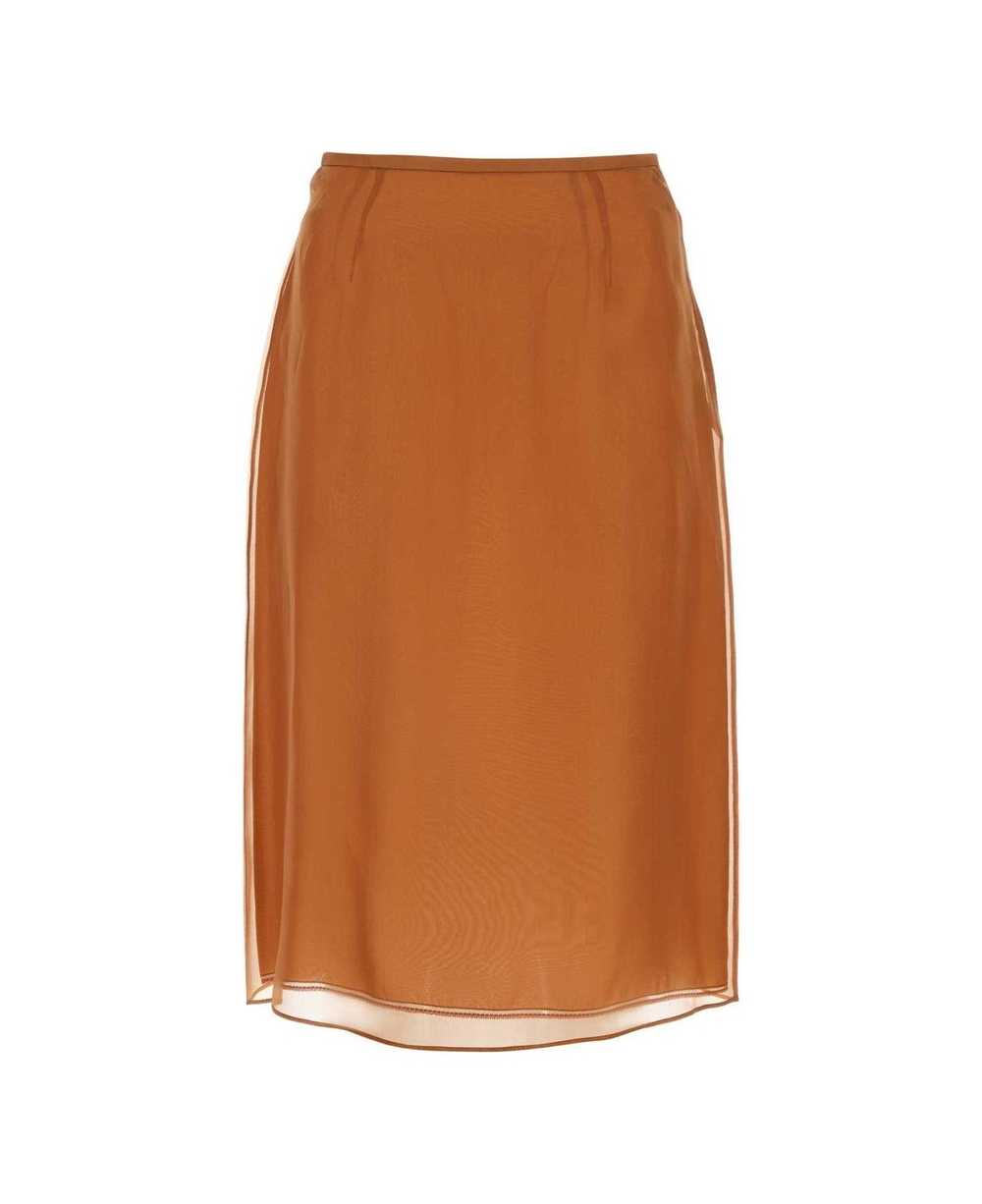 Prada Double Layer Semi-sheer Midi Skirt - image 1