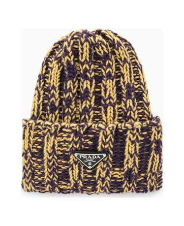 Prada Violet/yellow Wool And Cashmere Hat