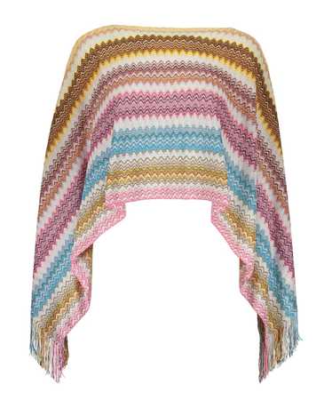 Missoni Fringed Knit Poncho - image 1