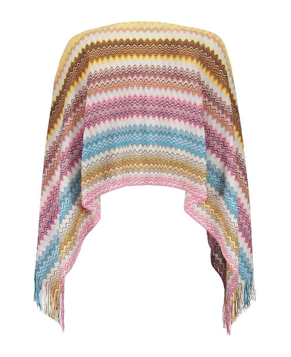 Missoni Fringed Knit Poncho - image 2