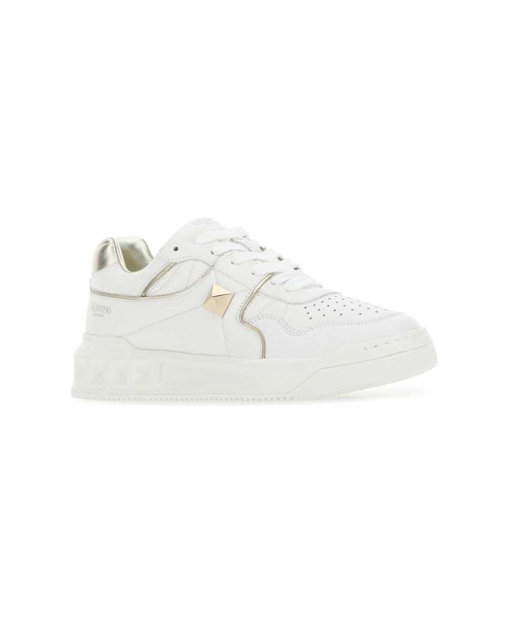 Valentino White Nappa Leather One Stud Sneakers - image 2