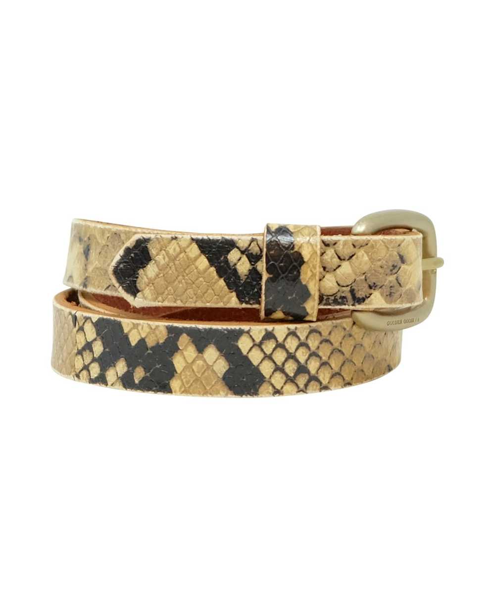 Golden Goose Sand/black Leather Houston Thin Belt - image 2