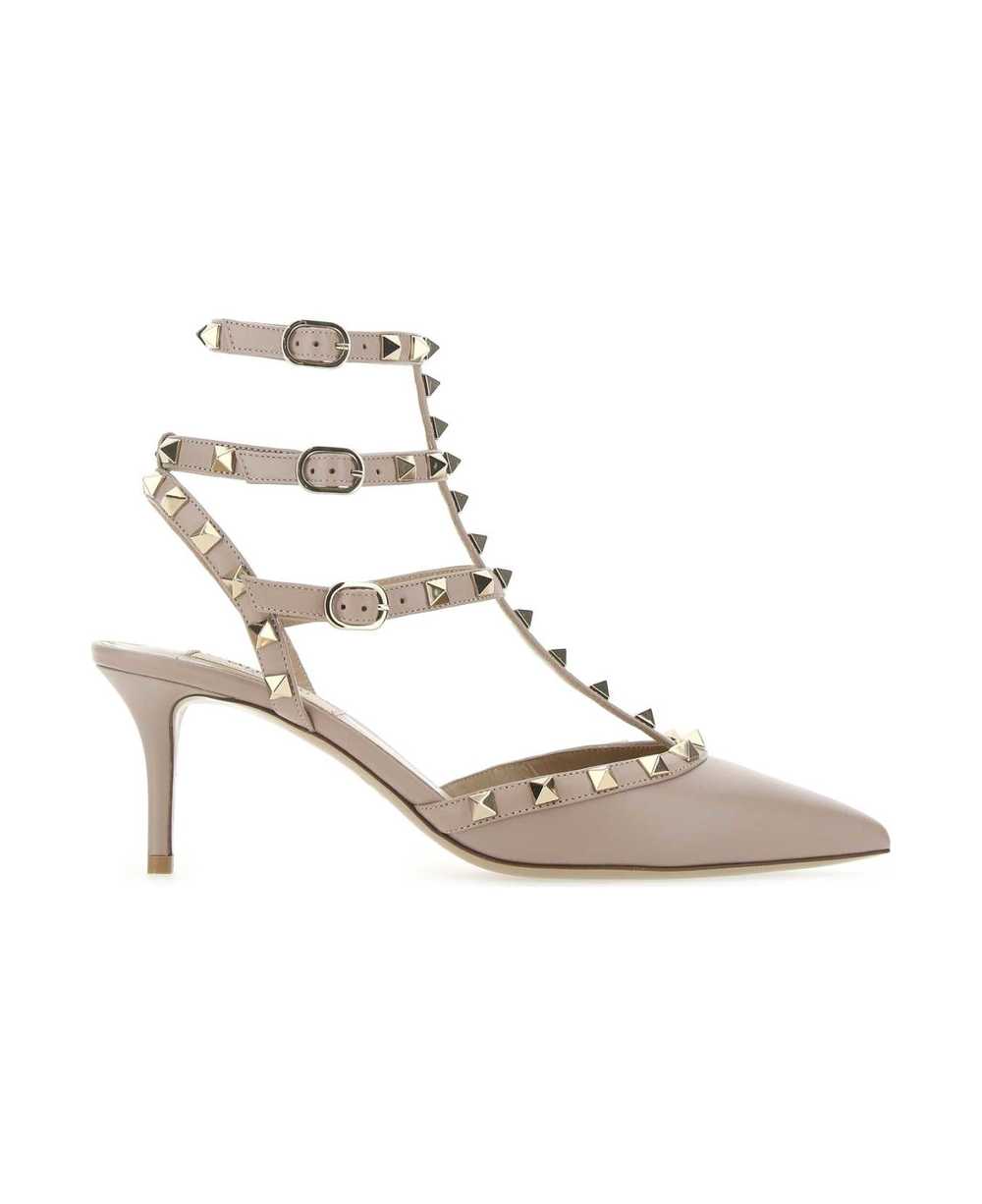 Valentino Antiqued Pink Leather Rockstud Pumps - image 1