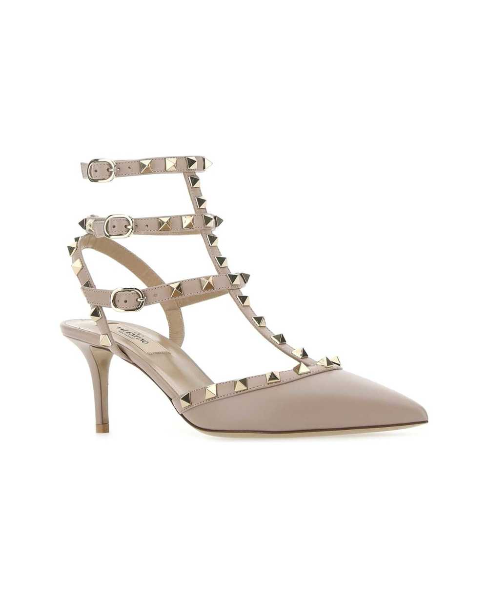 Valentino Antiqued Pink Leather Rockstud Pumps - image 2