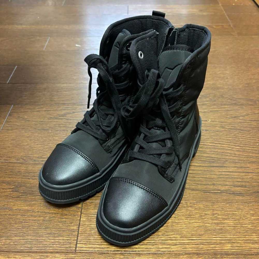 UNIQLO | Padded Lace-Up Boots Black 24.5cm - image 1