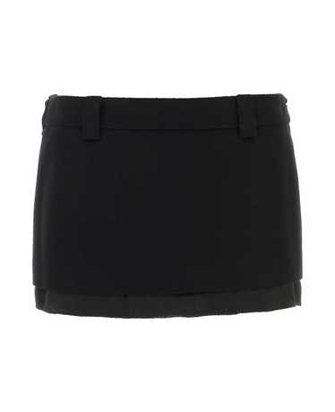 Miu Miu Black Wool Blend Mini Skirt