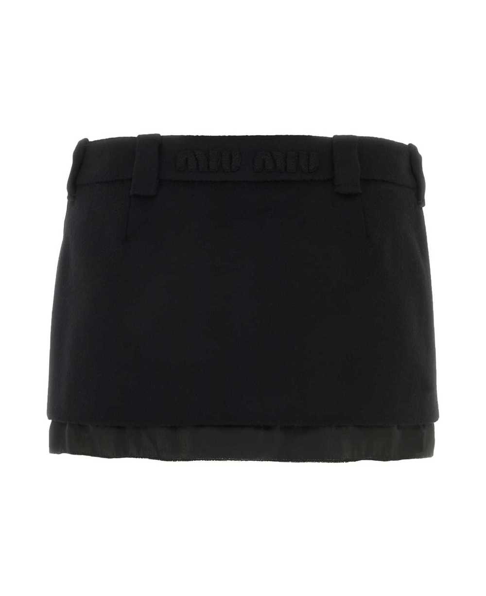 Miu Miu Black Wool Blend Mini Skirt - image 2