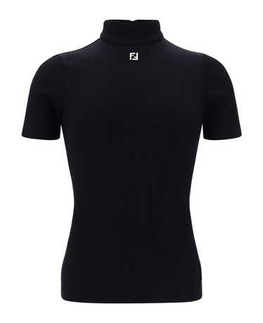 FENDI Ribbed Mock Turtleneck Top