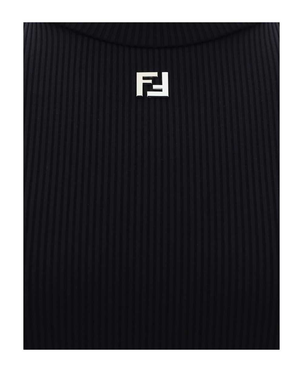 FENDI Ribbed Mock Turtleneck Top - image 3