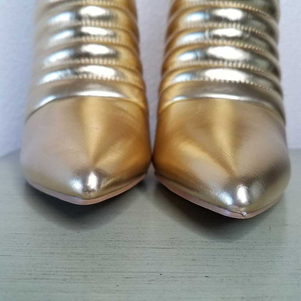 GLAZE Gold Curvy Quilted Pu Boot Skinny High Heels - image 4