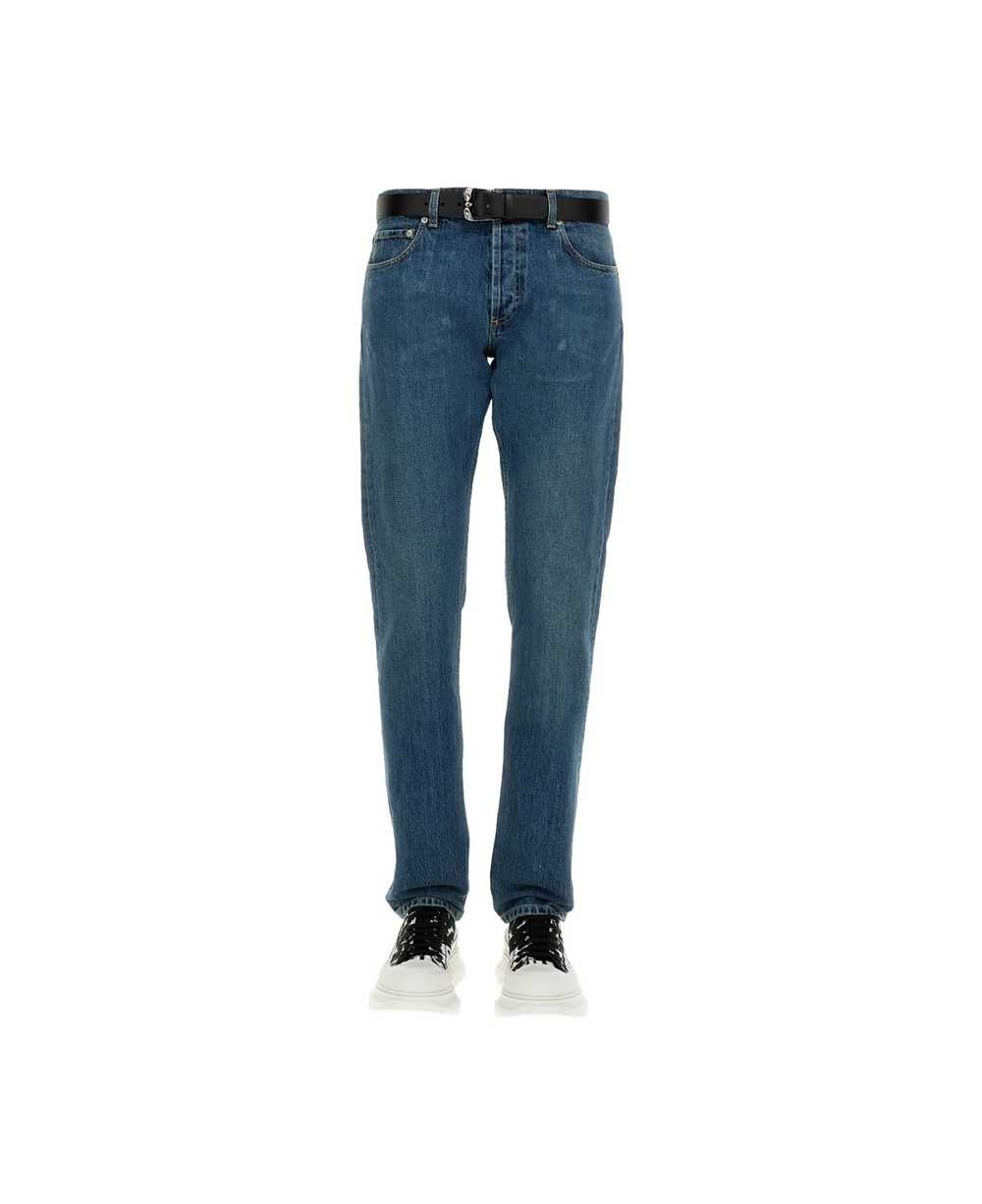 Alexander McQueen Jeans With Embroidered Logo - image 1