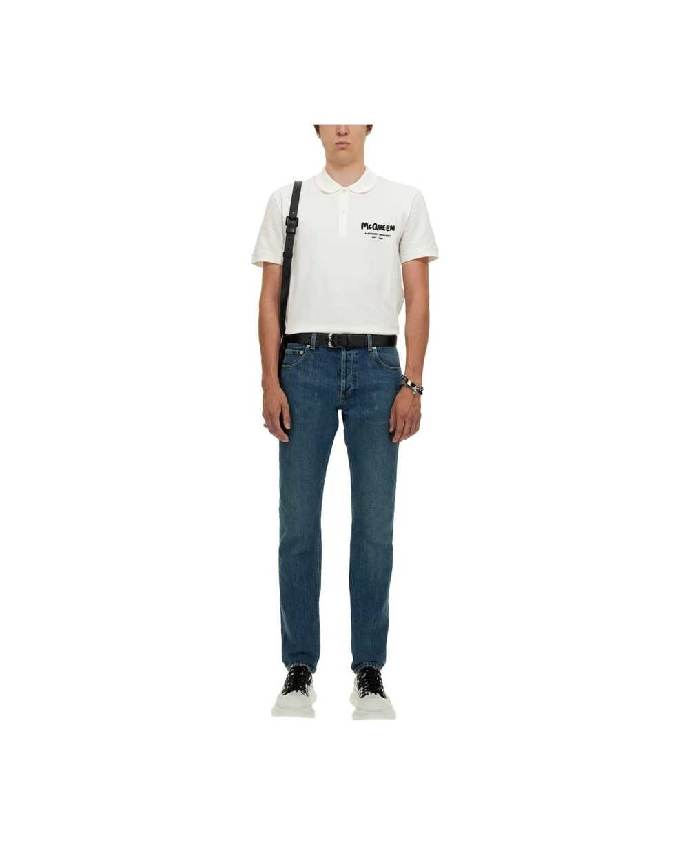 Alexander McQueen Jeans With Embroidered Logo - image 2