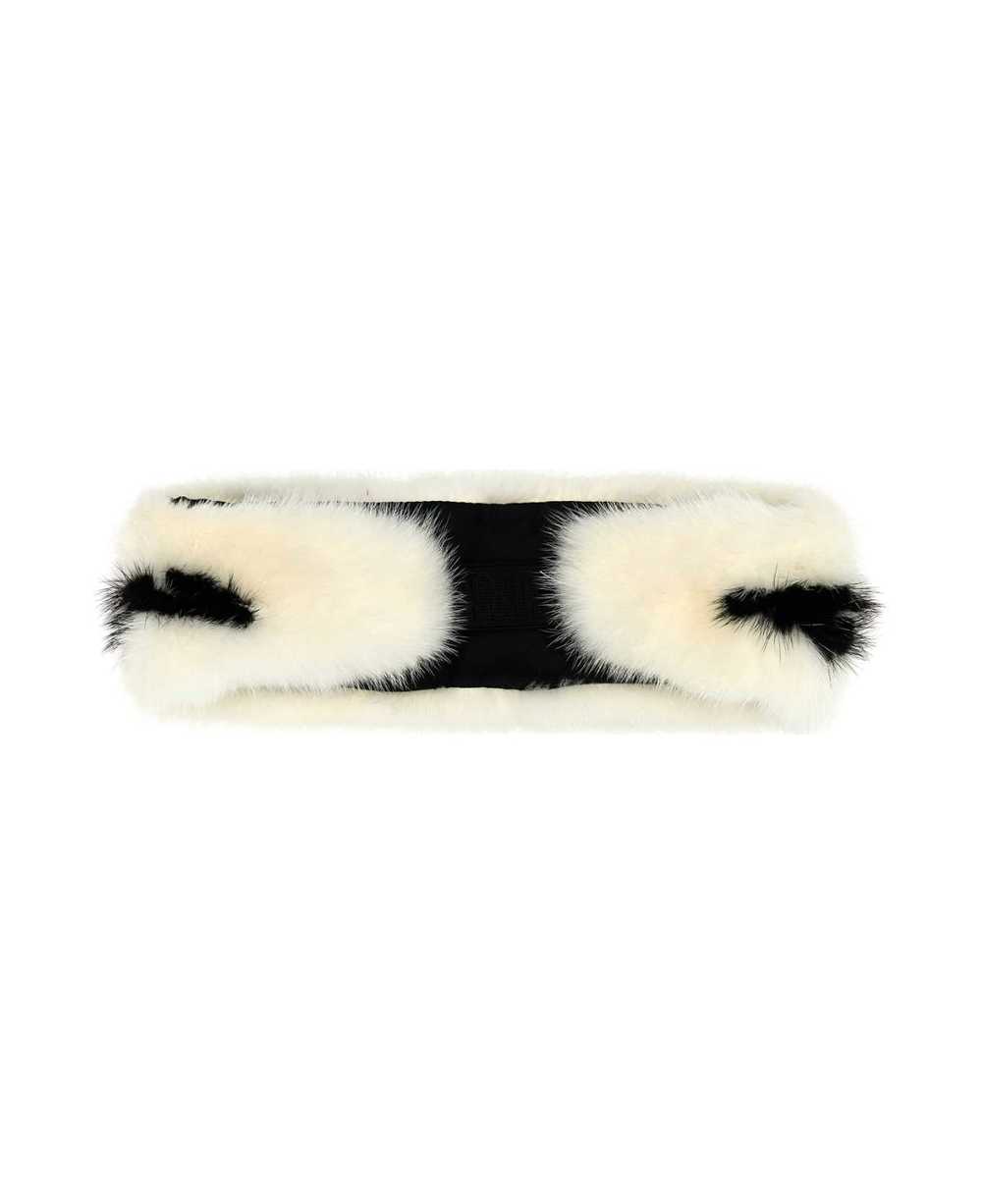 Prada Ivory Fur Hairband - image 1