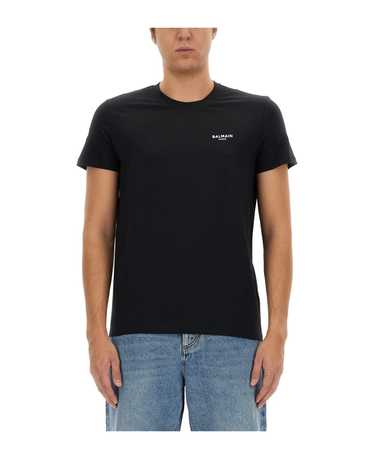 Balmain Flocked Logo T-shirt