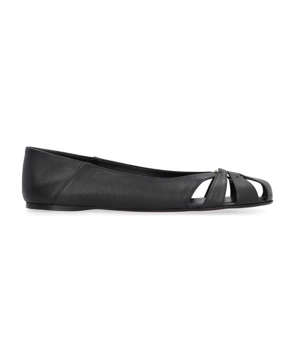 FERRAGAMO Leather Ballet Flats - image 2