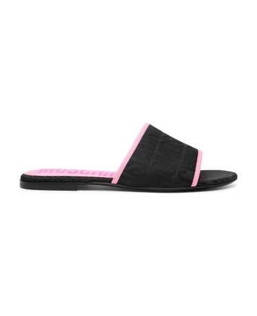 Moschino Black Cotton Blend Slippers