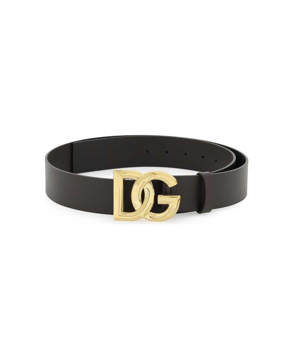 Dolce & Gabbana Logo Buckle Lux Leather Belt - image 1