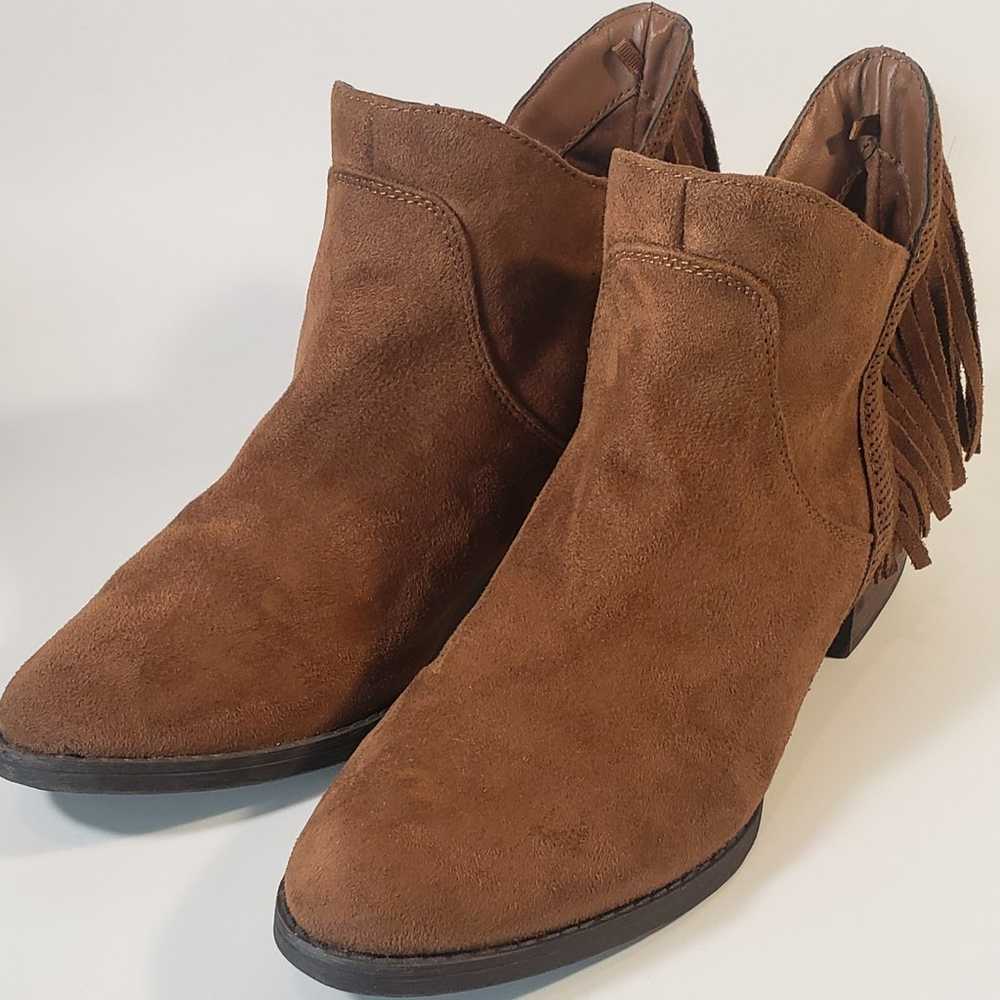 Faded Glory Bootie Shoes Brown Fringe Southwester… - image 1