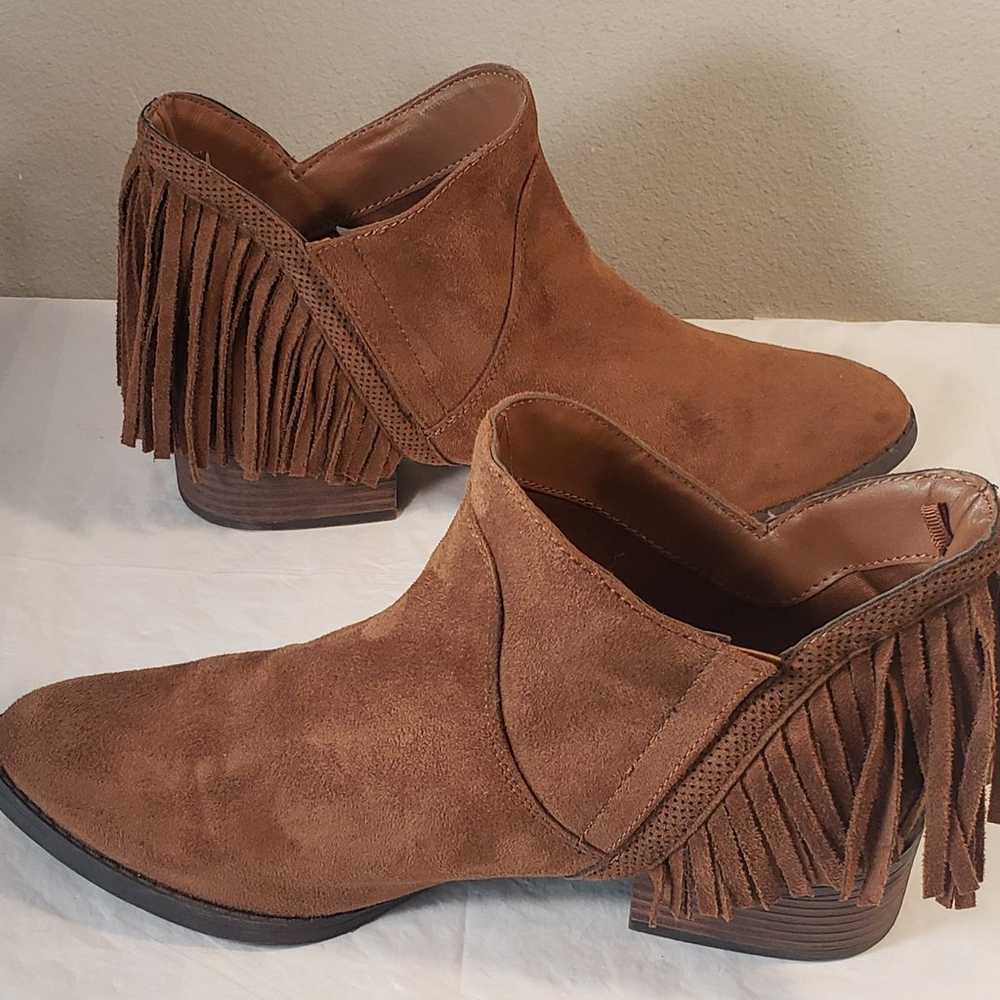 Faded Glory Bootie Shoes Brown Fringe Southwester… - image 4