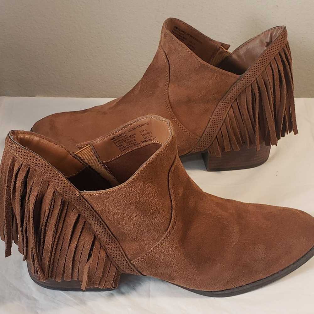 Faded Glory Bootie Shoes Brown Fringe Southwester… - image 5