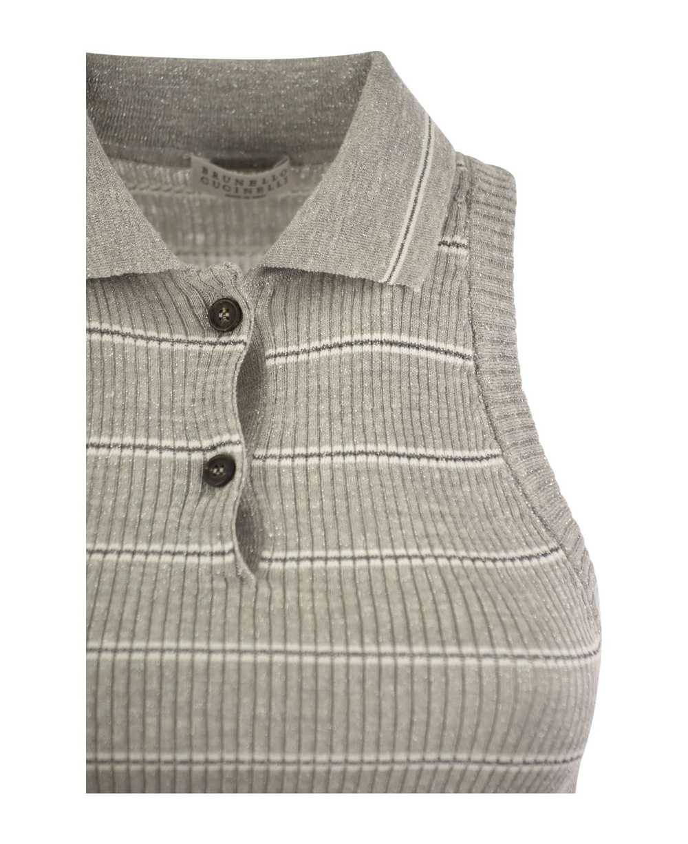 Brunello Cucinelli Sleeveless Ribbed Polo Shirt - image 4