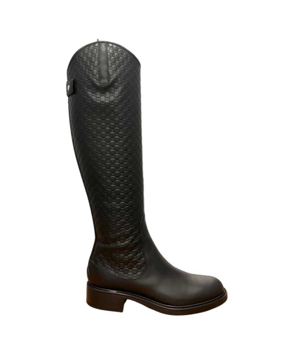 Gucci Micro GG Supreme Leather Knee Boots - image 1