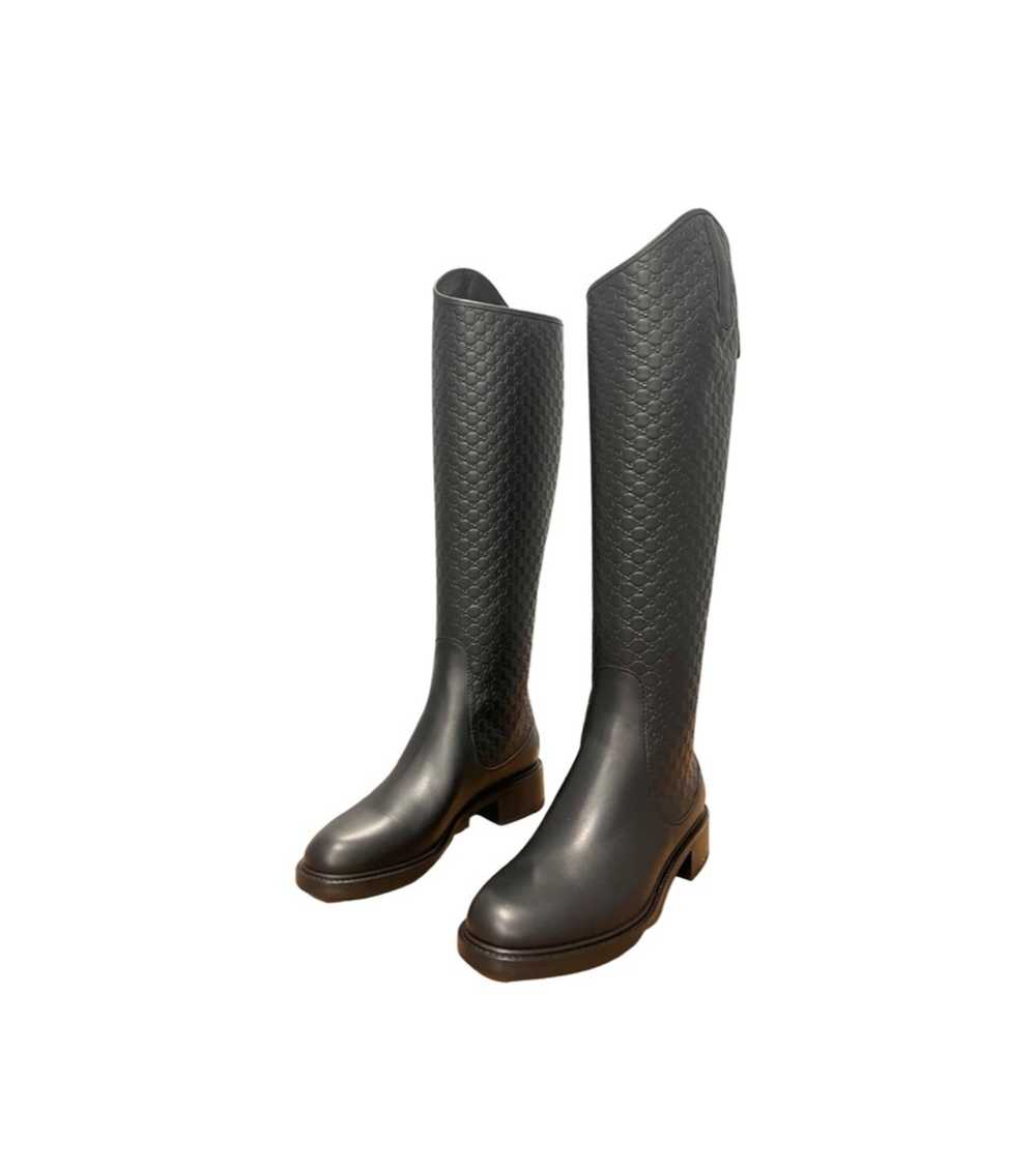 Gucci Micro GG Supreme Leather Knee Boots - image 3