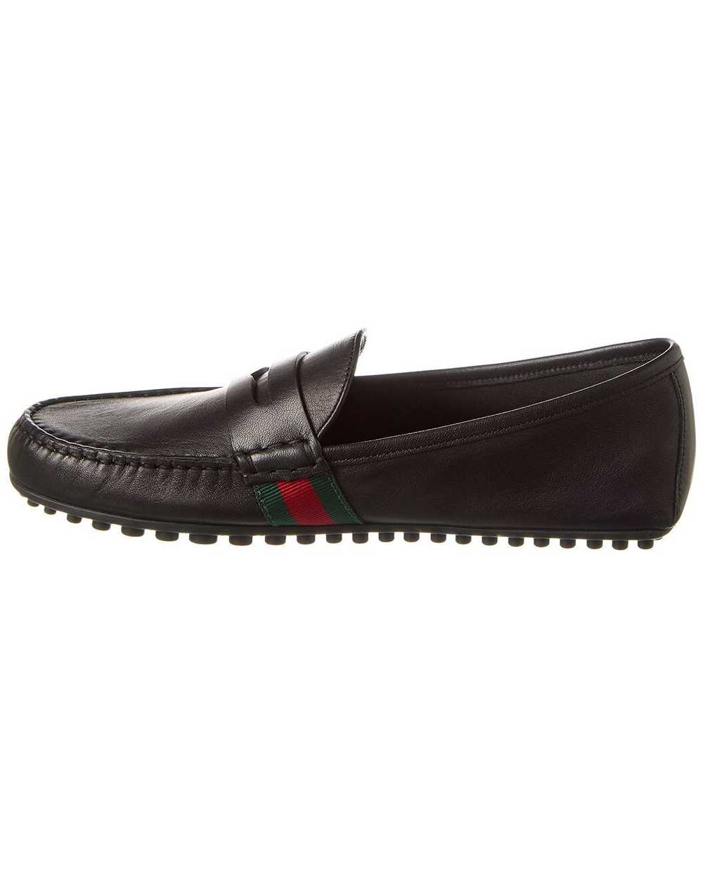 Gucci Web Leather Men Loafers In Black - image 2