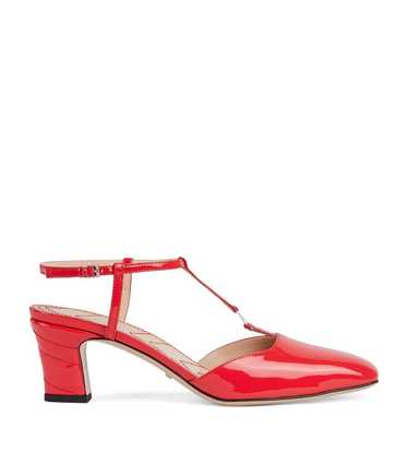 GUCCI DOUBLE G SLINGBACK LEATHER PUMPS