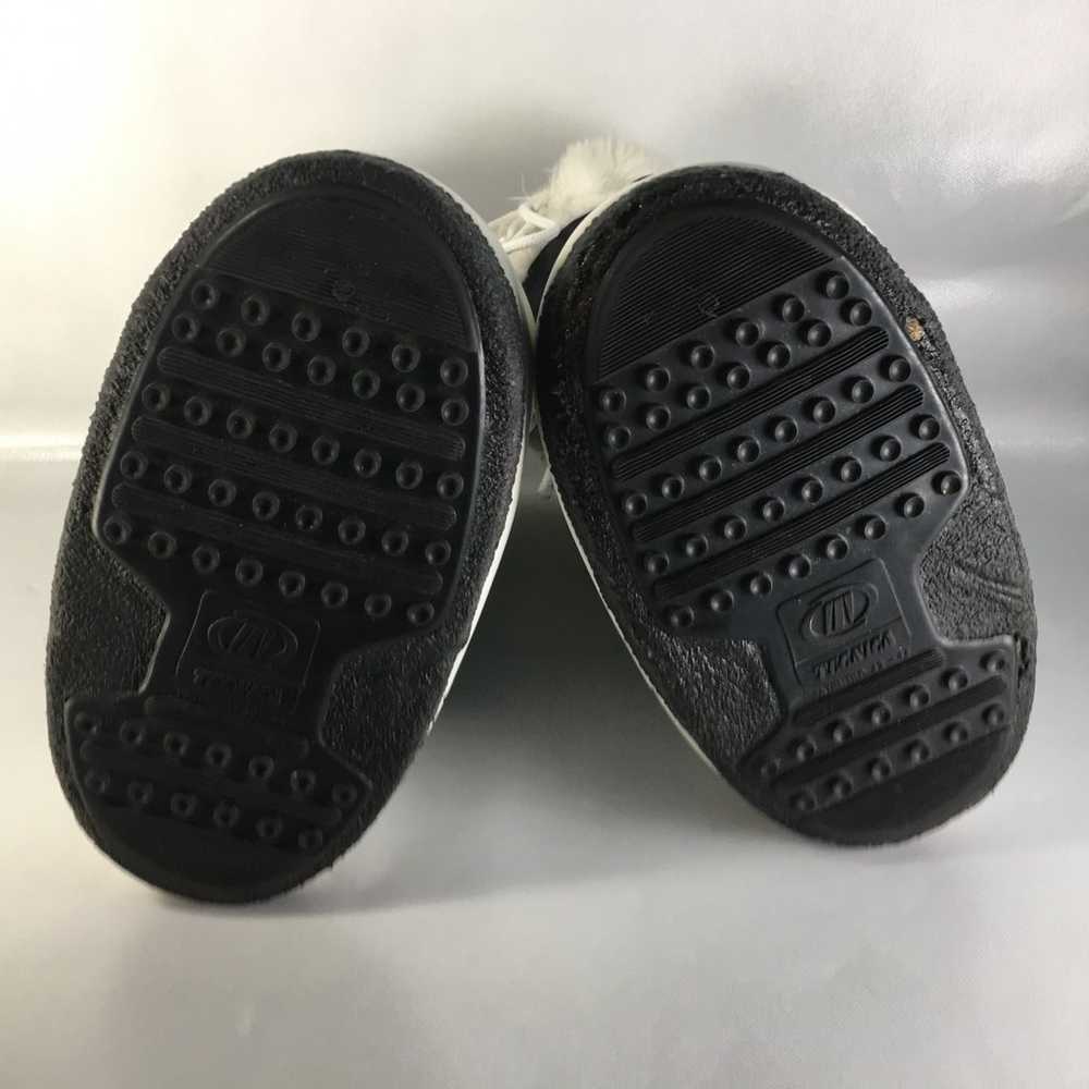 Moon Boots Black and White Nylon Snow Boots w/ Fa… - image 9