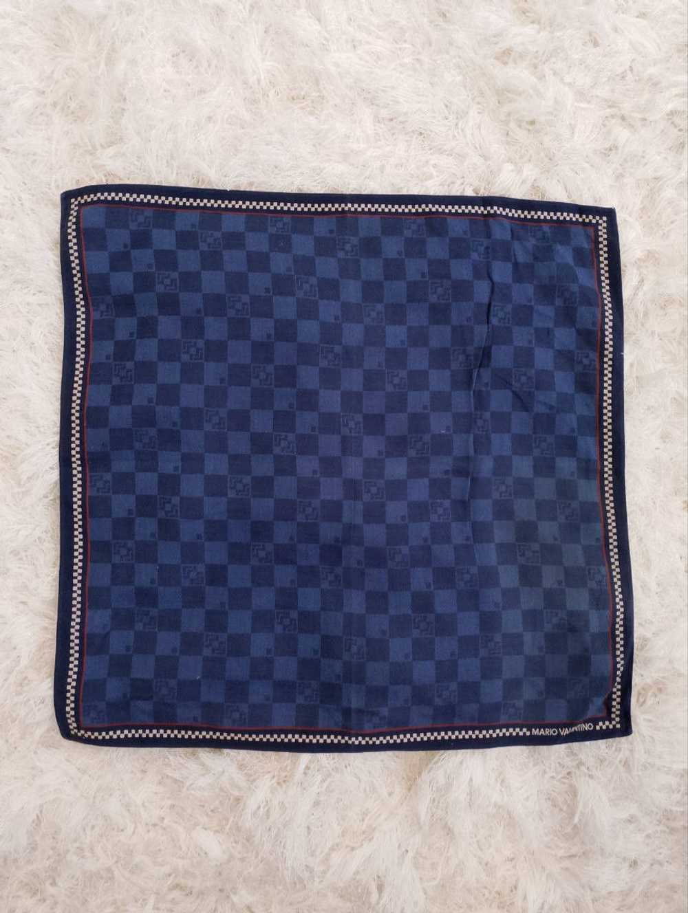 Vintage MARIO VALENTINO Checked Handkerchief Band… - image 2