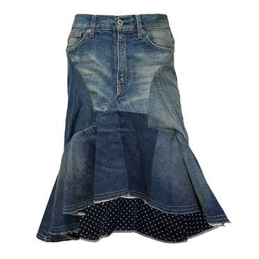 スカート JUNYA WATANABE DENIM ASYMMETRIC SKIRT Junya Watanabe Blue Denim Asymmetric Skirt – BlackSkinny
