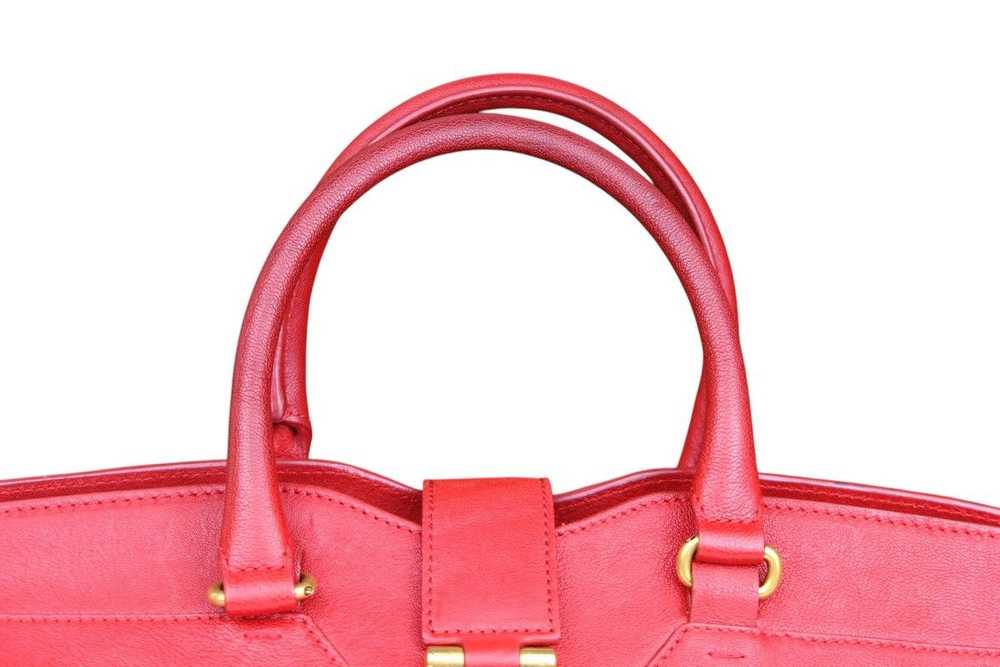 YVES SAINT LAURENT Red Leather Medium Cabas Chyc … - image 10