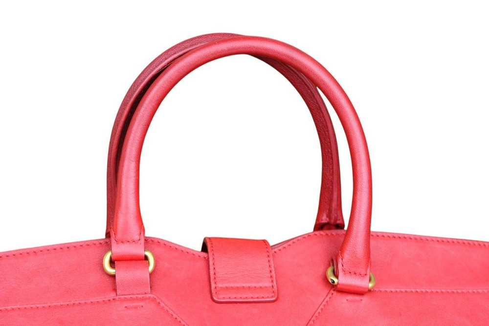 YVES SAINT LAURENT Red Leather Medium Cabas Chyc … - image 11