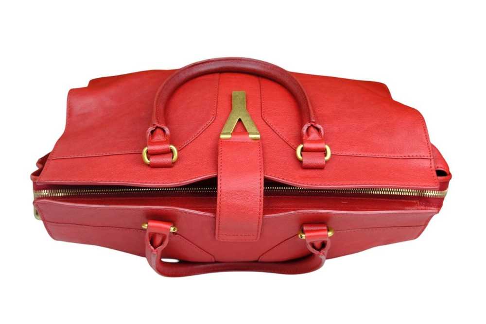 YVES SAINT LAURENT Red Leather Medium Cabas Chyc … - image 12