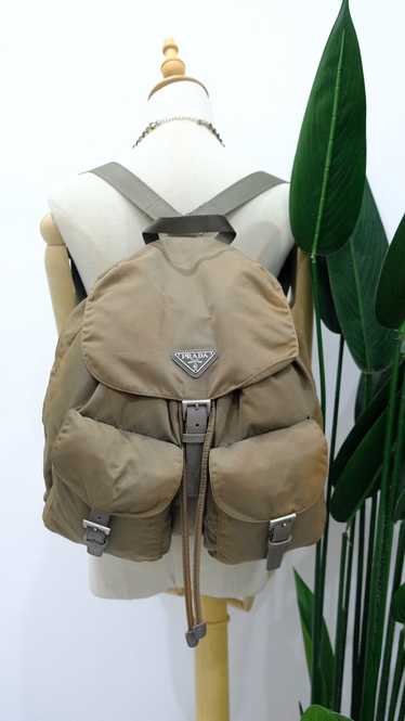 Authentic vintage Prada brown nylon backpack doubl