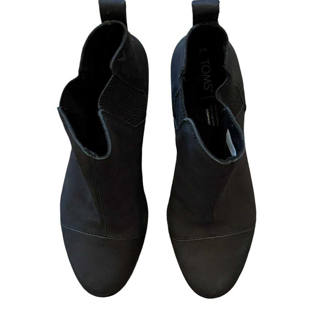 TOMS Everly Black Nubuck Chelsea Heeled Booties 1… - image 3