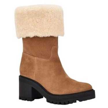 Marc Fisher Willoe Shearling Suede Lug Sole Boots… - image 1