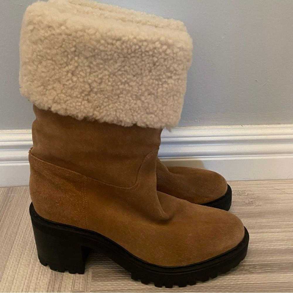 Marc Fisher Willoe Shearling Suede Lug Sole Boots… - image 2