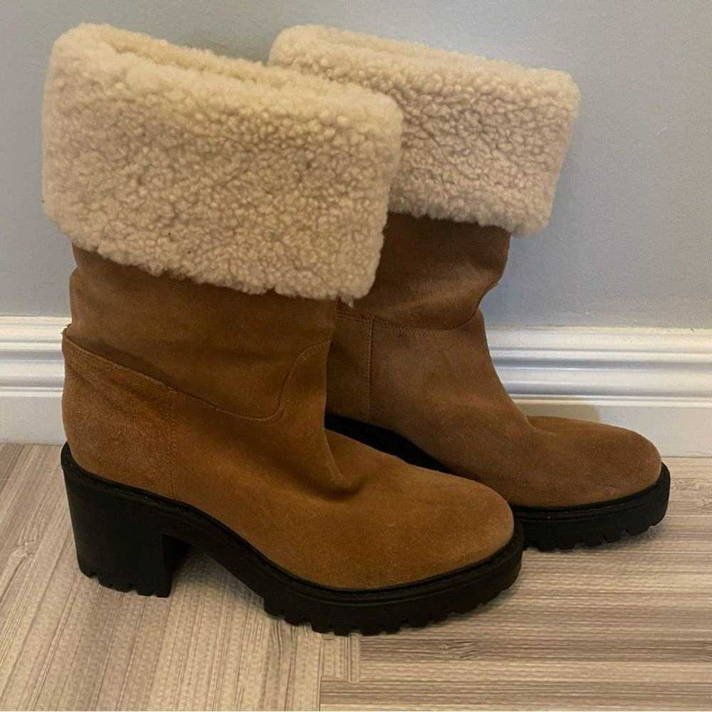 Marc Fisher Willoe Shearling Suede Lug Sole Boots… - image 3