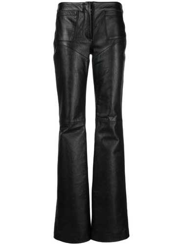 MARINE SERRE WIDE LEG LEATHER TROUSERS