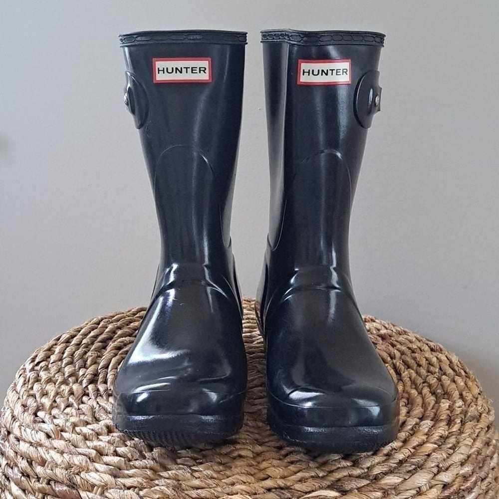 HUNTER Unisex Classic Low Black Wellie Rain Boots… - image 3