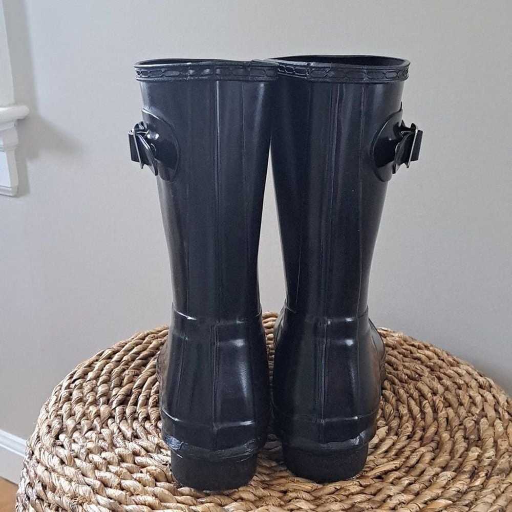 HUNTER Unisex Classic Low Black Wellie Rain Boots… - image 4